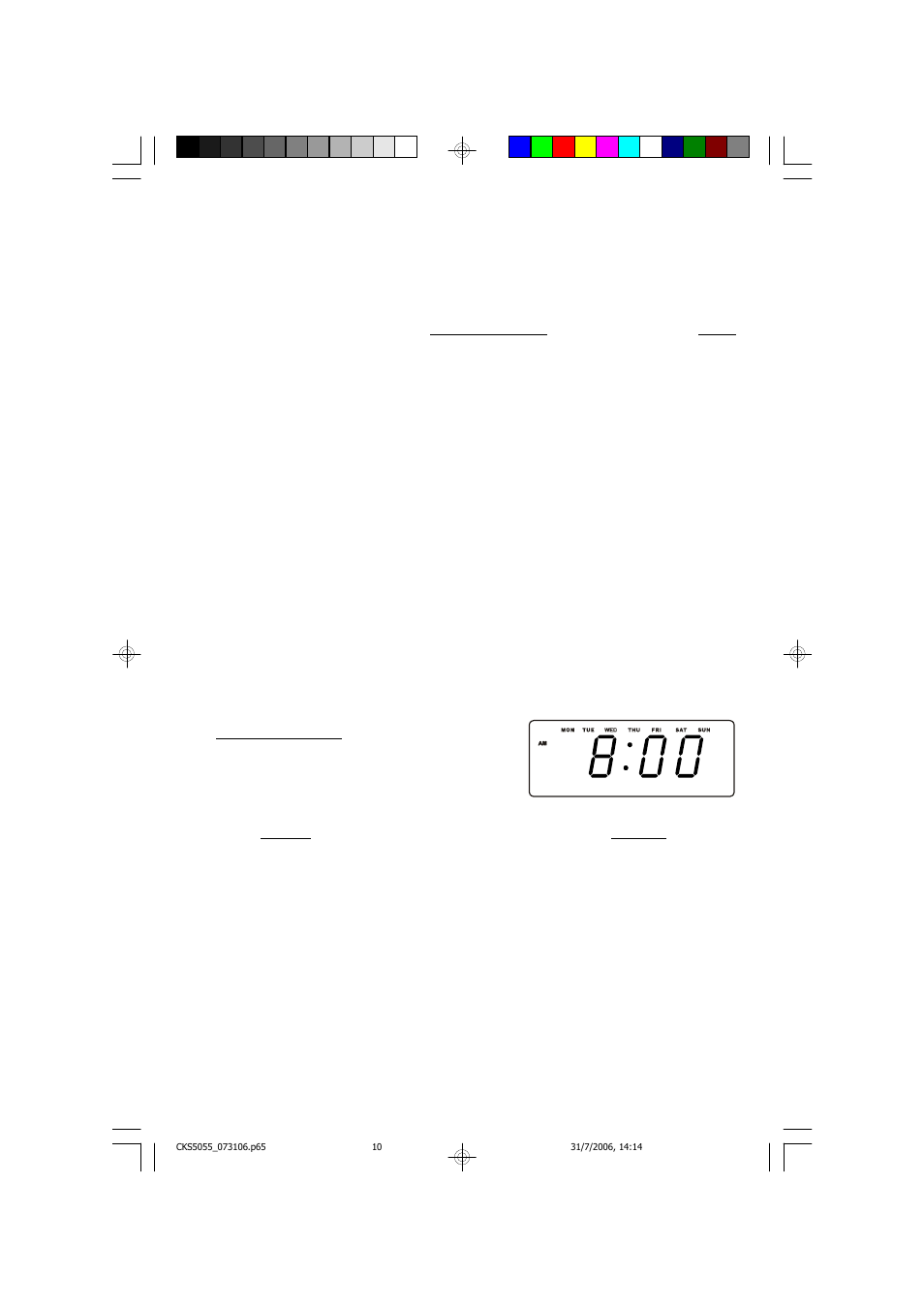 Manual time adjustments, Adjusting the wake up times | Emerson CKS5055S User Manual | Page 11 / 23