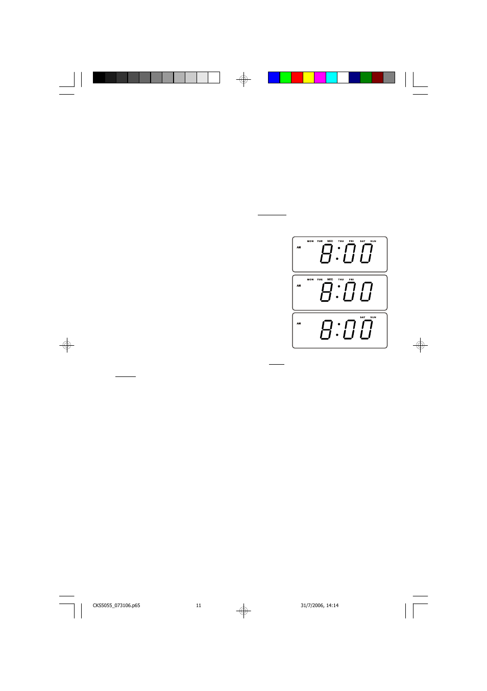 Selecting the alarm mode, Checking the wake up times and alarm mode | Emerson CKS5055S User Manual | Page 12 / 23