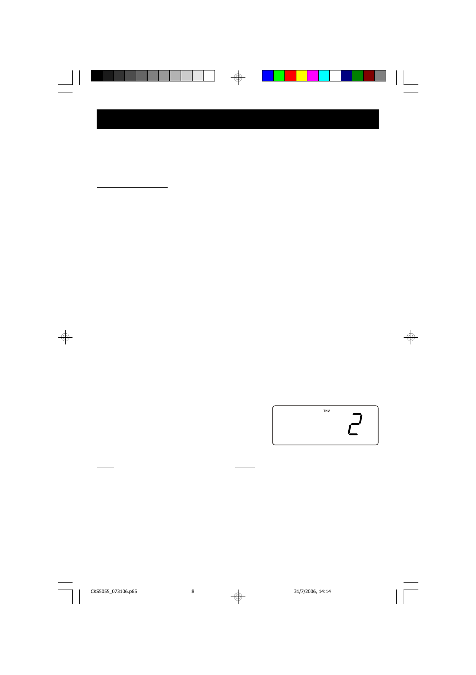 Setting the time, the first time | Emerson CKS5055S User Manual | Page 9 / 23
