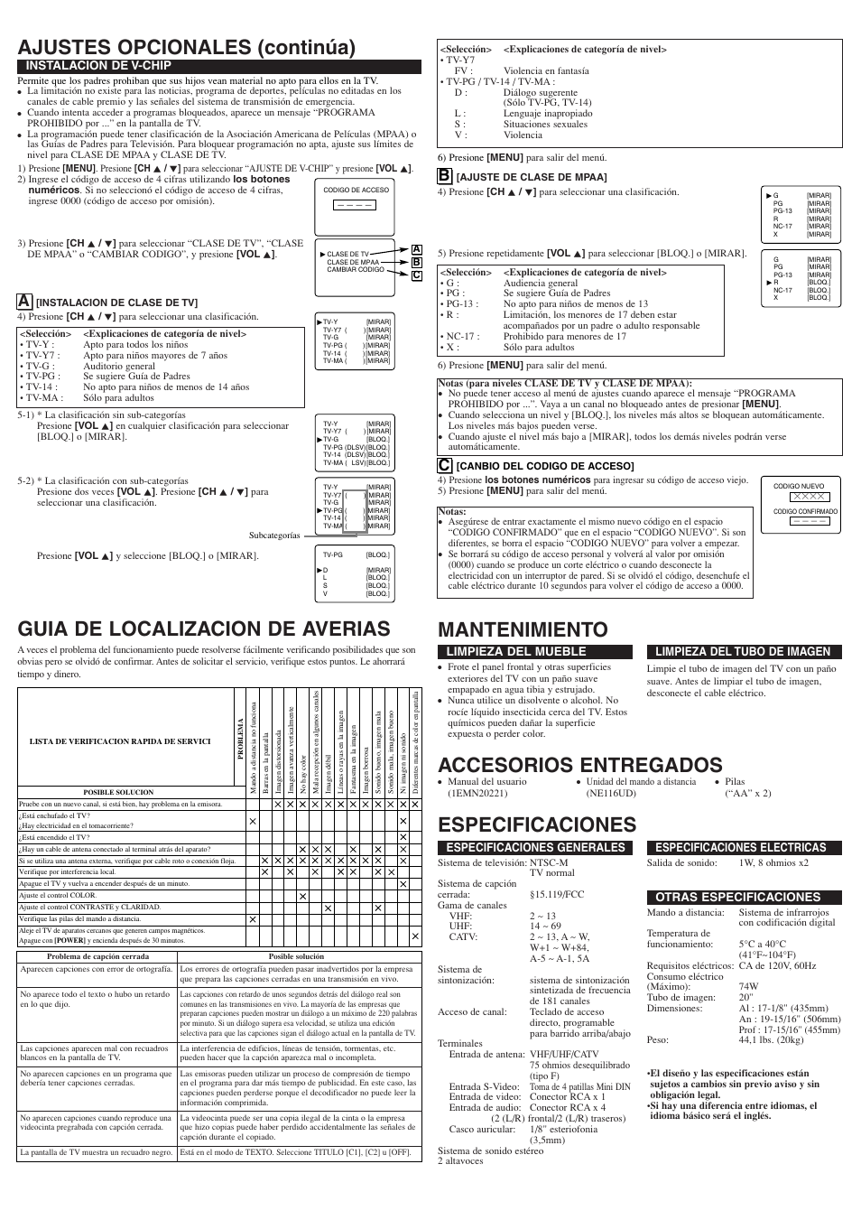 Accesorios entregados | Emerson EWF2004A User Manual | Page 8 / 8