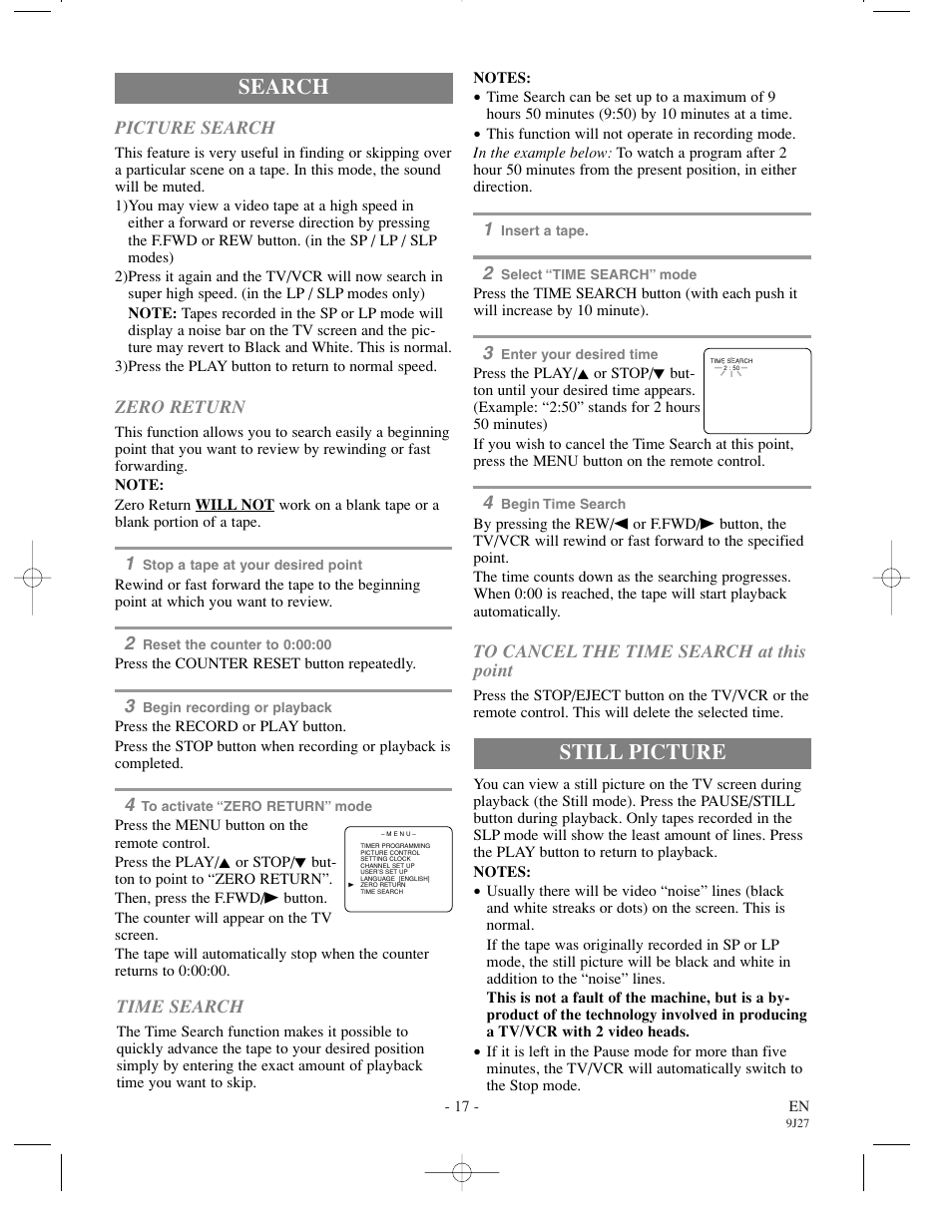 Still picture, Search | Emerson EWC0902 User Manual | Page 17 / 32