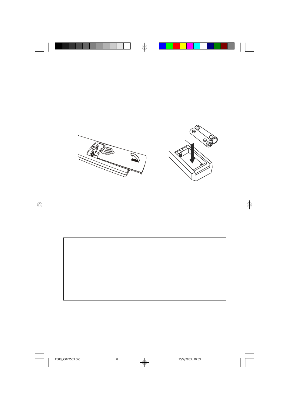 Installing the remote control batteries | Emerson Radio ES88 User Manual | Page 9 / 34