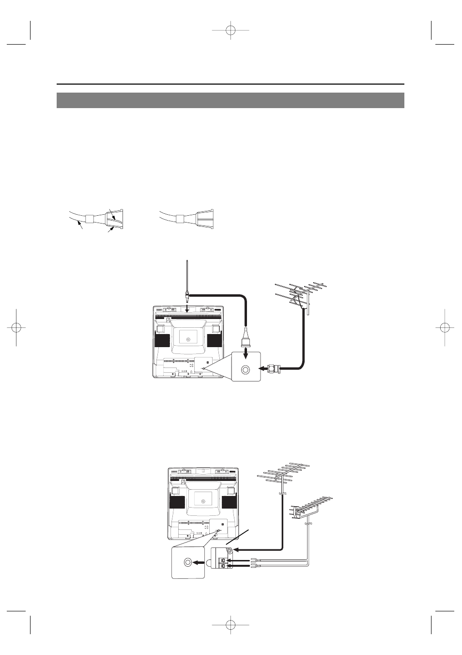 Preparation for use, Antenna/cable connections, Vhf/uhf combined antenna | Vhf/uhf separate antennas | Emerson EWC19D1 User Manual | Page 10 / 44