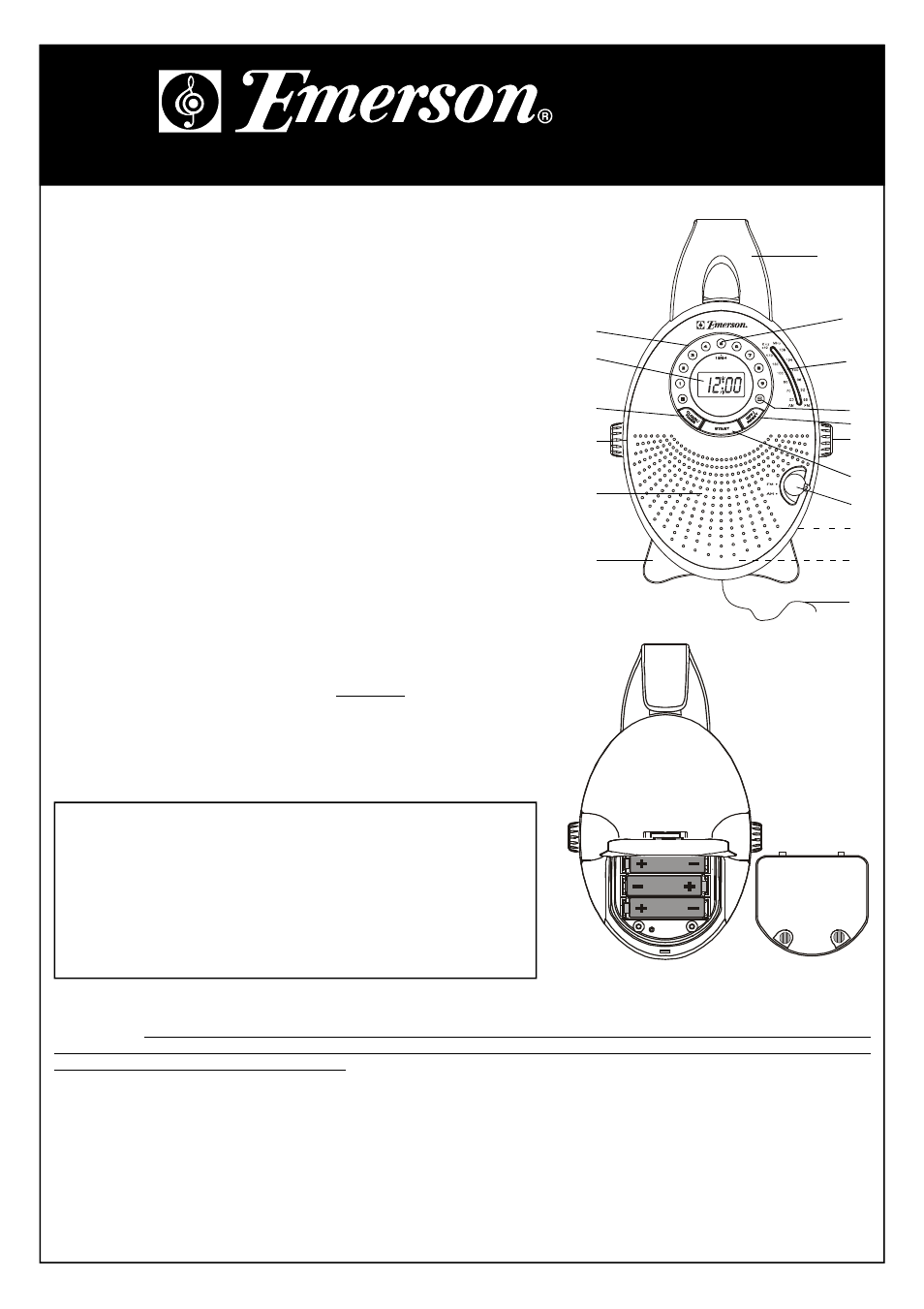 Emerson Radio CK5859 User Manual | 2 pages