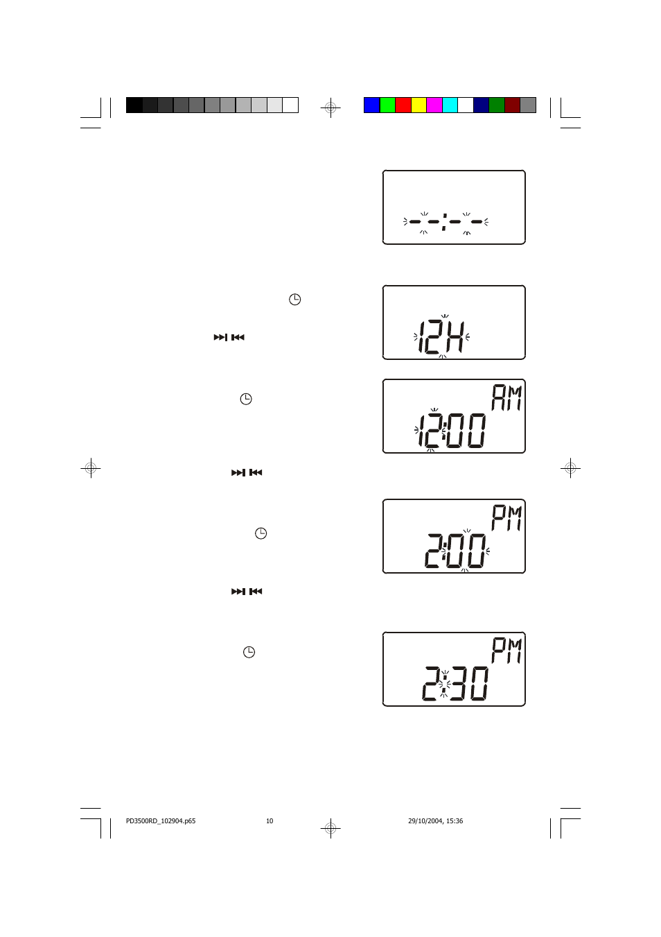 Setting the clock | Emerson Radio PD3500RD User Manual | Page 11 / 35