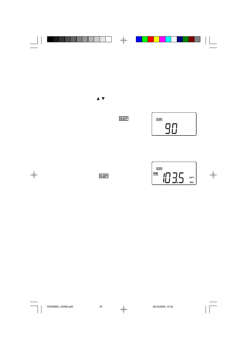 Sleep timer | Emerson Radio PD3500RD User Manual | Page 30 / 35