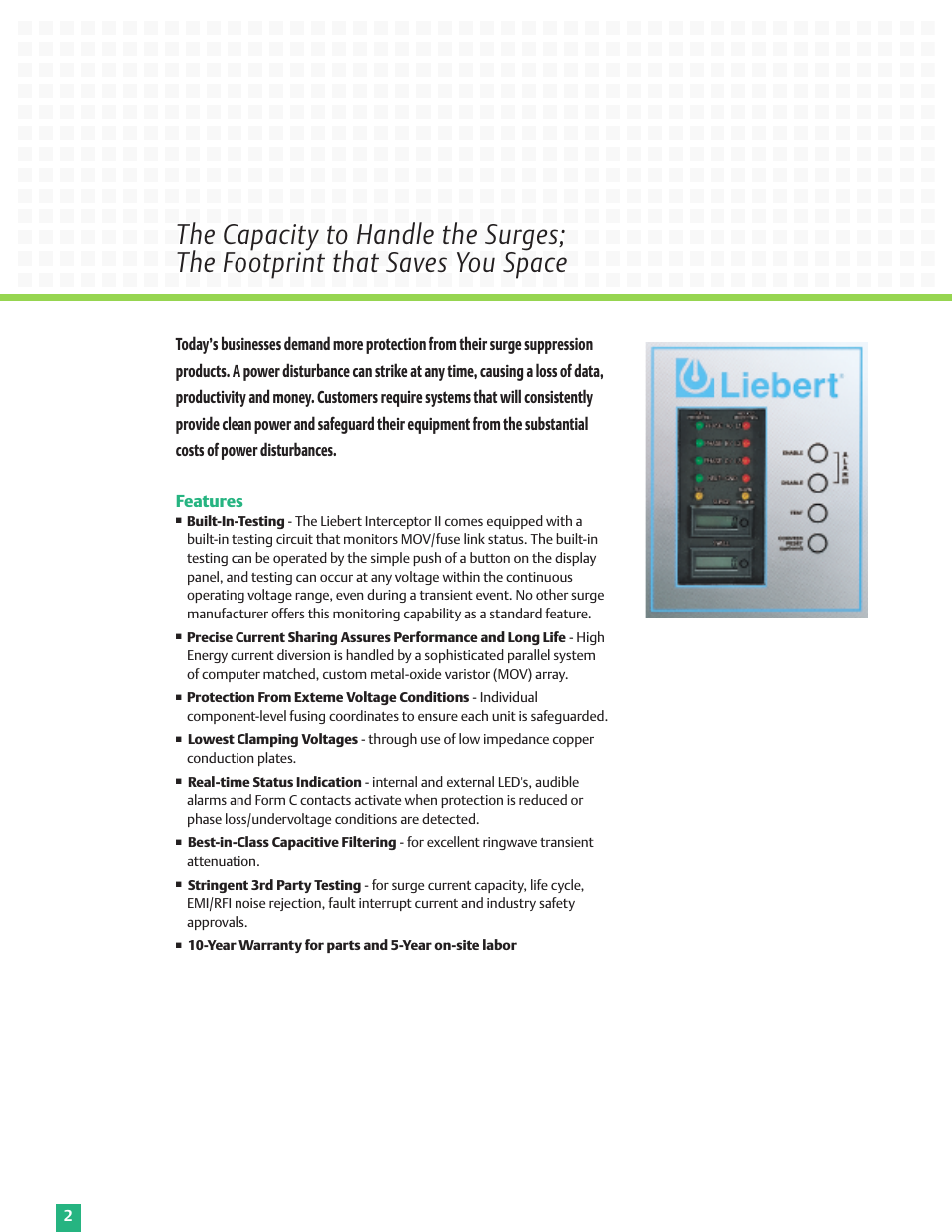 Emerson Interceptor II TVSS User Manual | Page 2 / 4