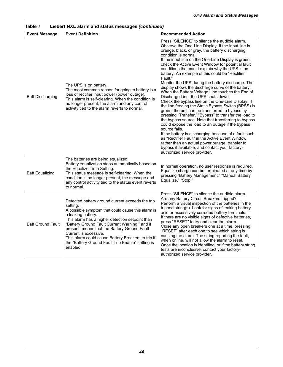 Emerson 250-400kVA User Manual | Page 50 / 72