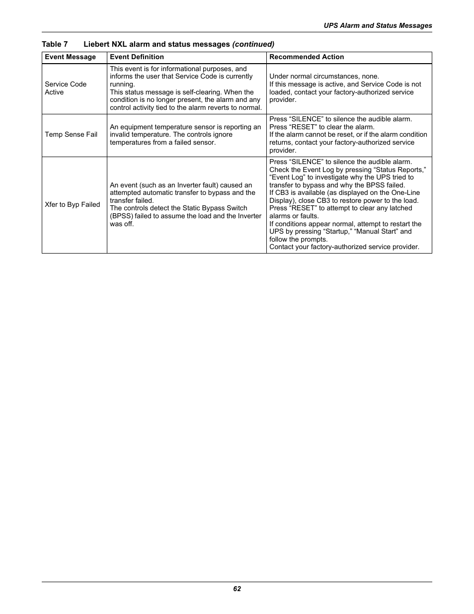 Emerson 250-400kVA User Manual | Page 68 / 72