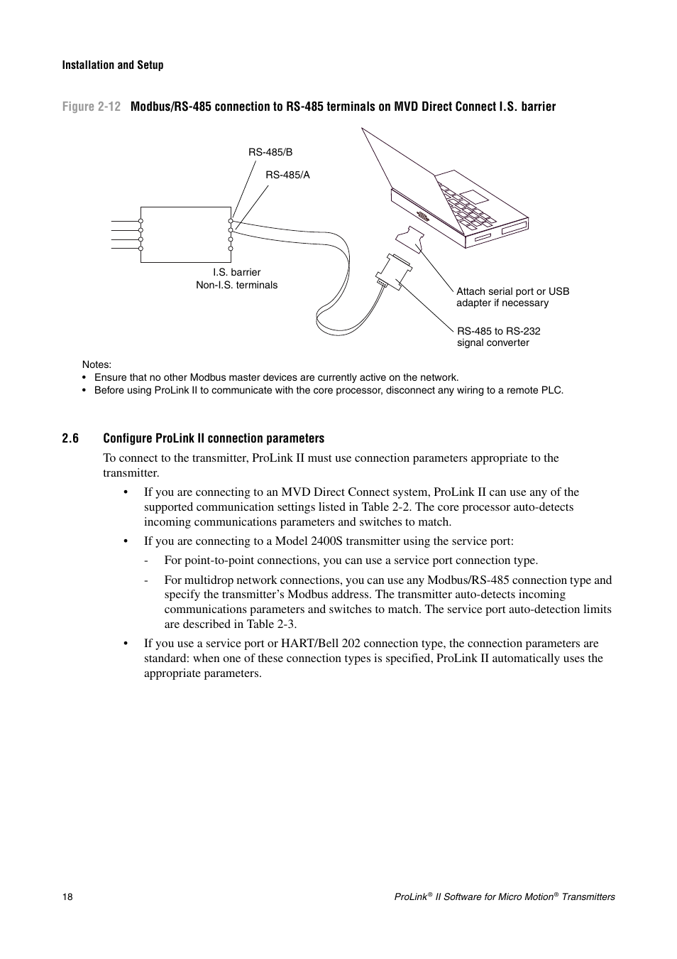 6 configure prolink ii connection parameters, See section 2.6) | Emerson Network Router User Manual | Page 24 / 96