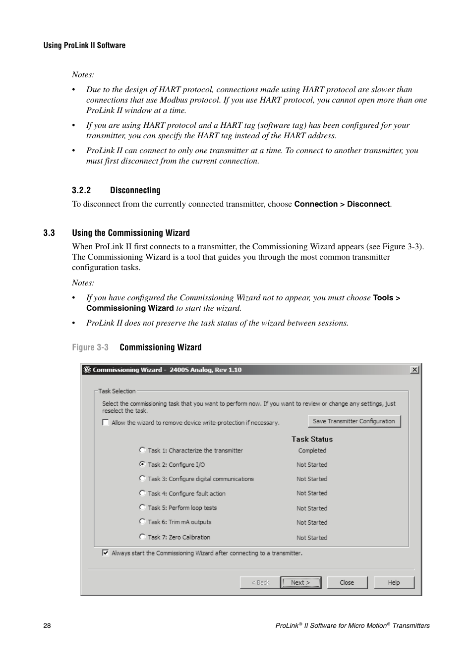 2 disconnecting, 3 using the commissioning wizard, Izard (section 3.3) | Emerson Network Router User Manual | Page 34 / 96