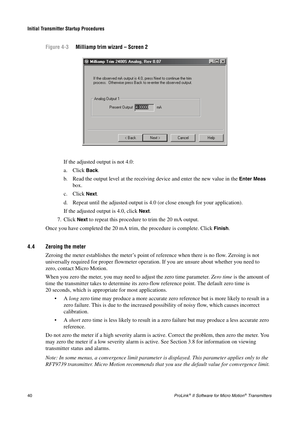 4 zeroing the meter | Emerson Network Router User Manual | Page 46 / 96