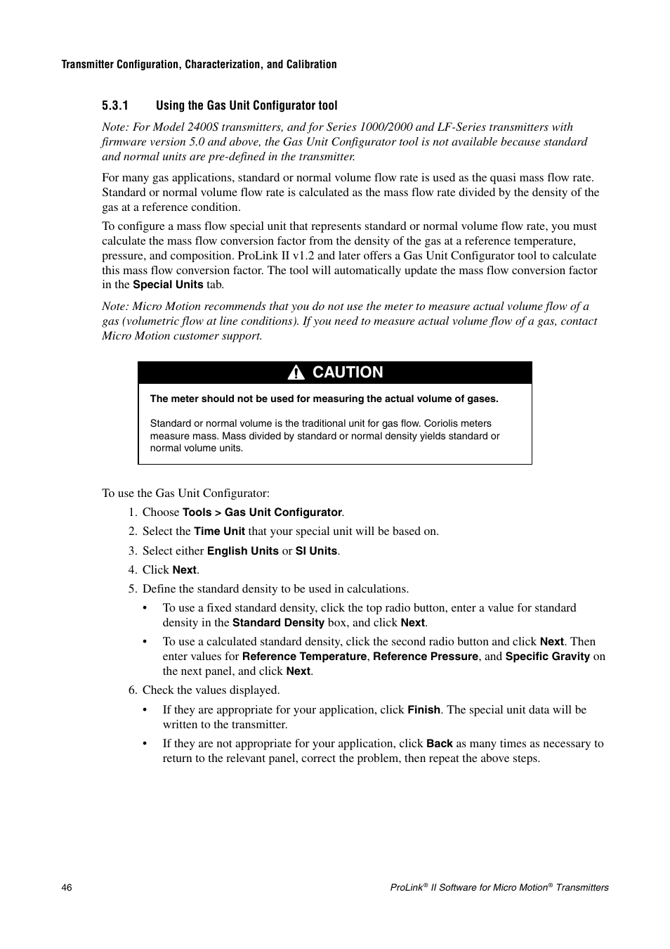 1 using the gas unit configurator tool, Igurator utility (section 5.3.1), Caution | Emerson Network Router User Manual | Page 52 / 96