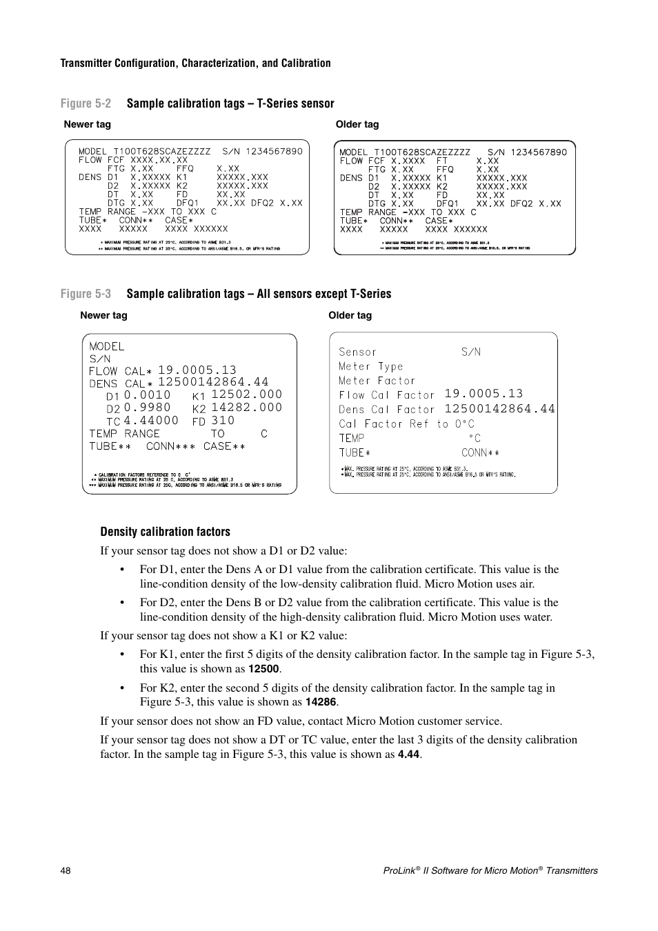 Res 5-2 and 5-3, Density calibration factors | Emerson Network Router User Manual | Page 54 / 96
