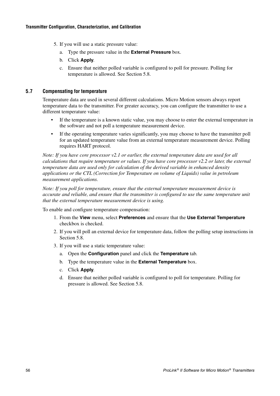 7 compensating for temperature, Section 5.7 | Emerson Network Router User Manual | Page 62 / 96