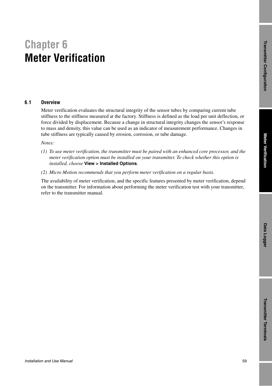 Meter verification, 1 overview, Chapter 6 meter verification | Emerson Network Router User Manual | Page 65 / 96