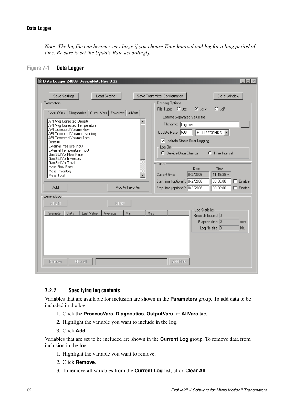 2 specifying log contents | Emerson Network Router User Manual | Page 68 / 96