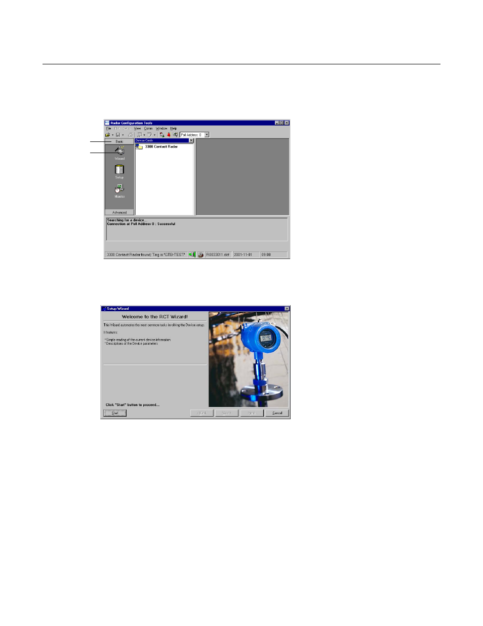 Using the setup wizard, Using the setup wizard -16, Rosemount 3300 series | Reference manual | Emerson Guided Wave Radar Level and Interface Transmitters 3300 User Manual | Page 68 / 146