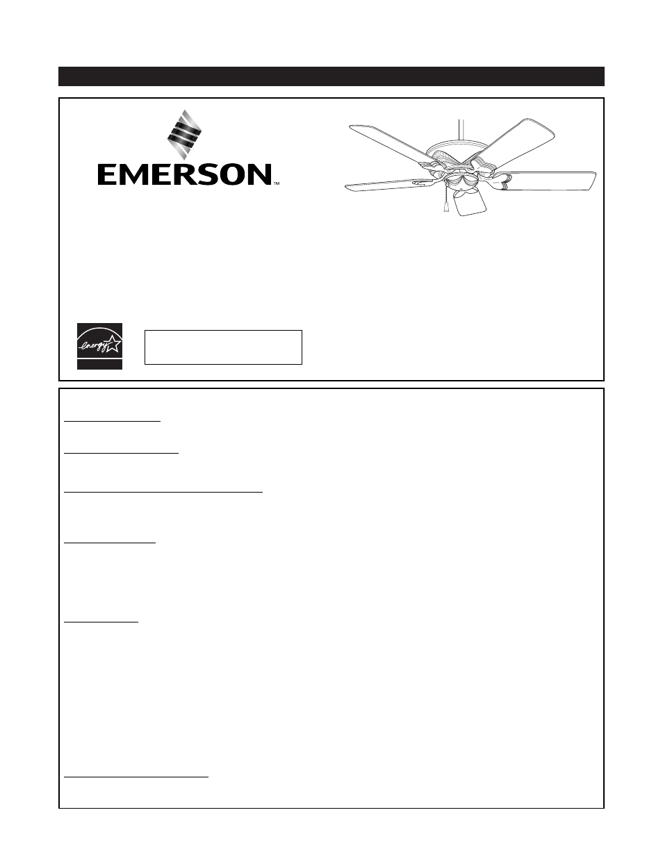 Emerson CF690ORB00 User Manual | 12 pages