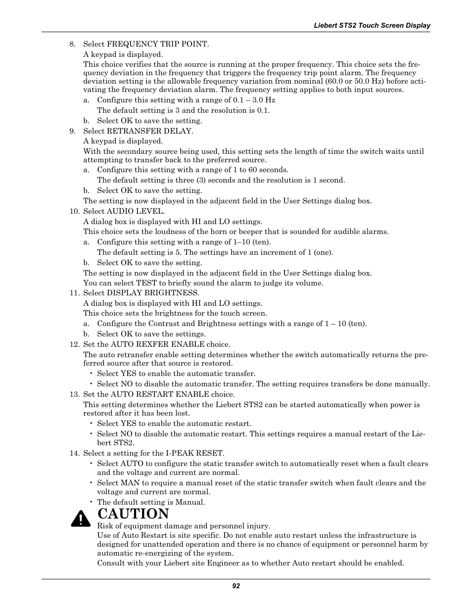 Caution | Emerson Liebert Static Transfer Switch User Manual | Page 100 / 152