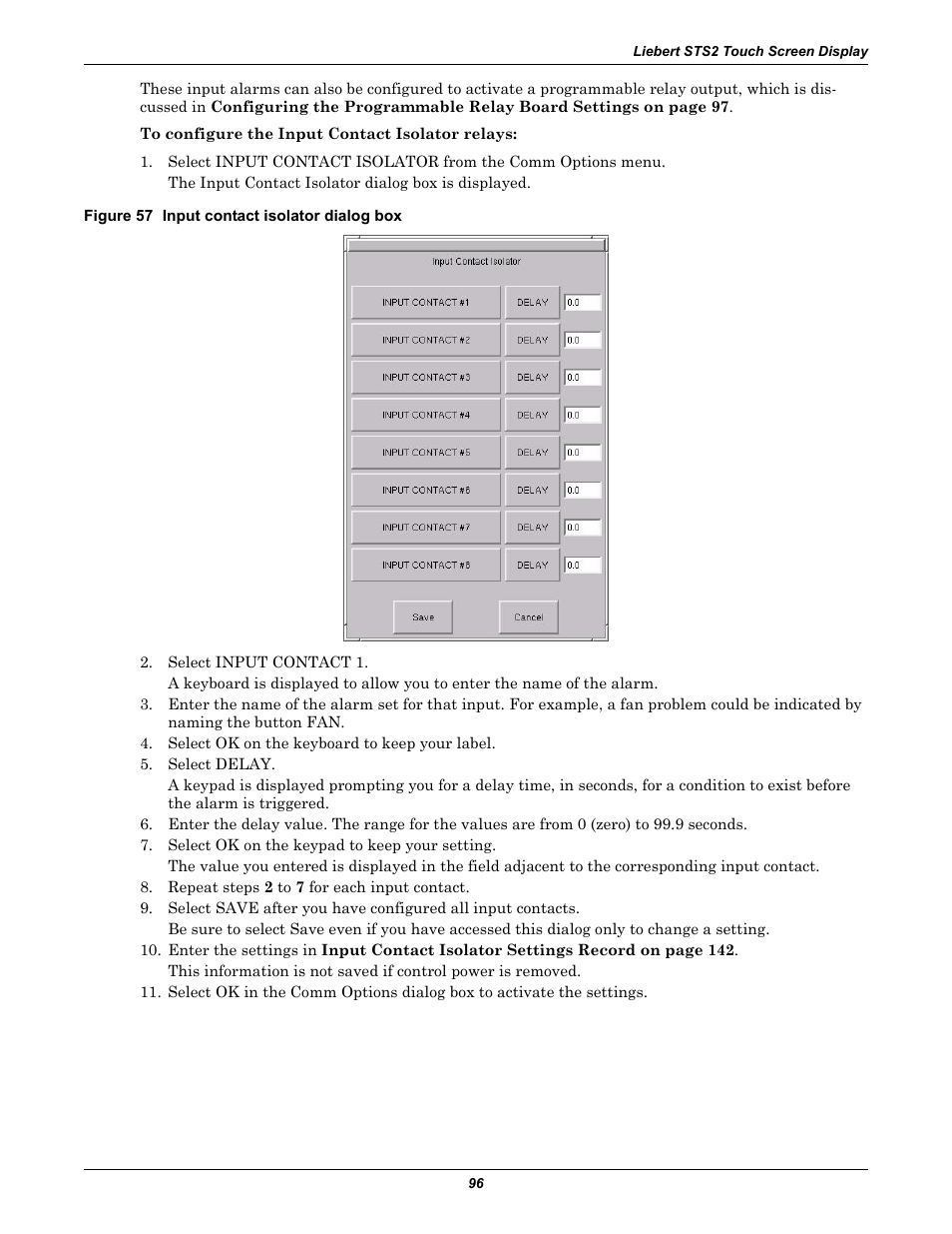 Figure 57 input contact isolator dialog box | Emerson Liebert Static Transfer Switch User Manual | Page 104 / 152