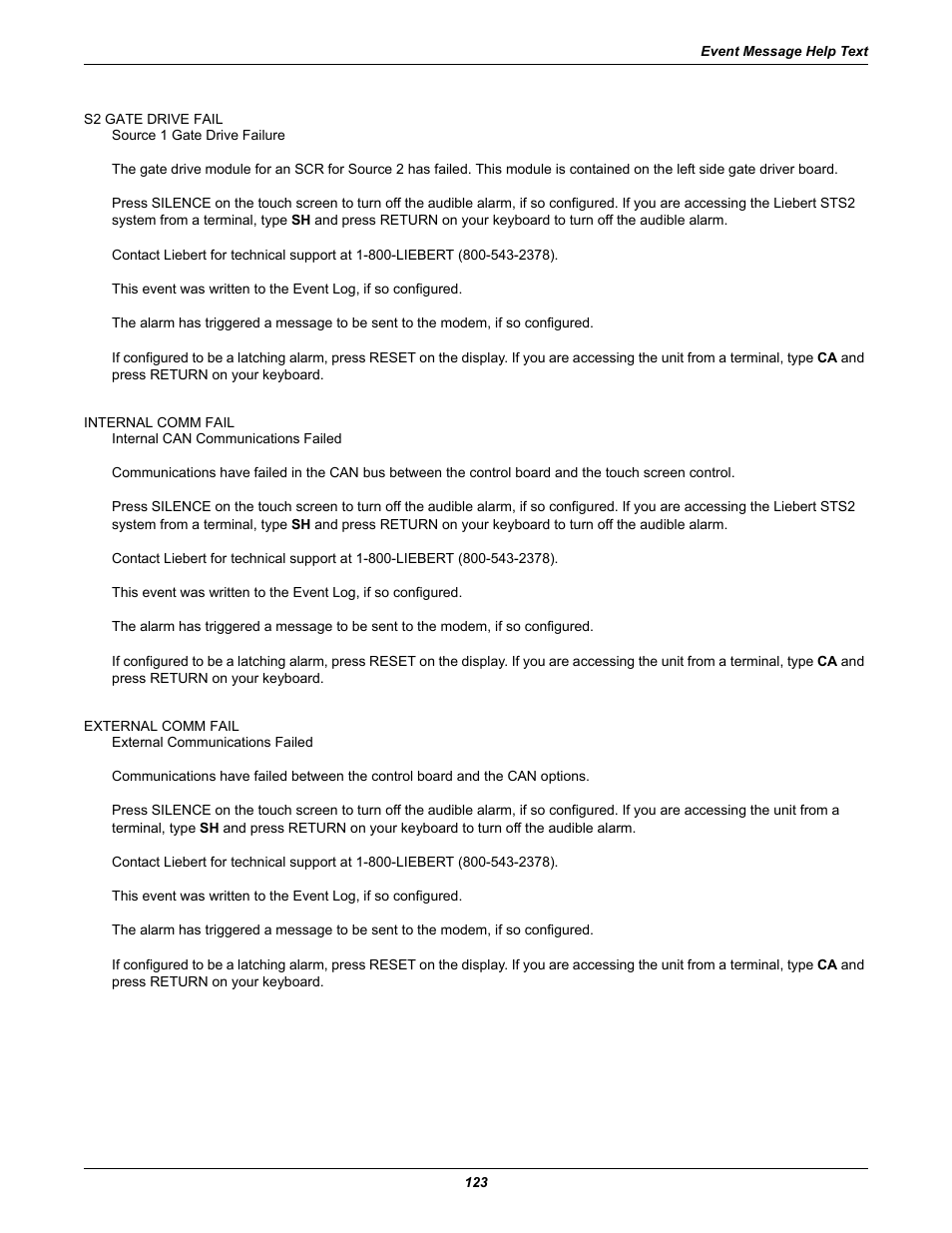 Emerson Liebert Static Transfer Switch User Manual | Page 131 / 152