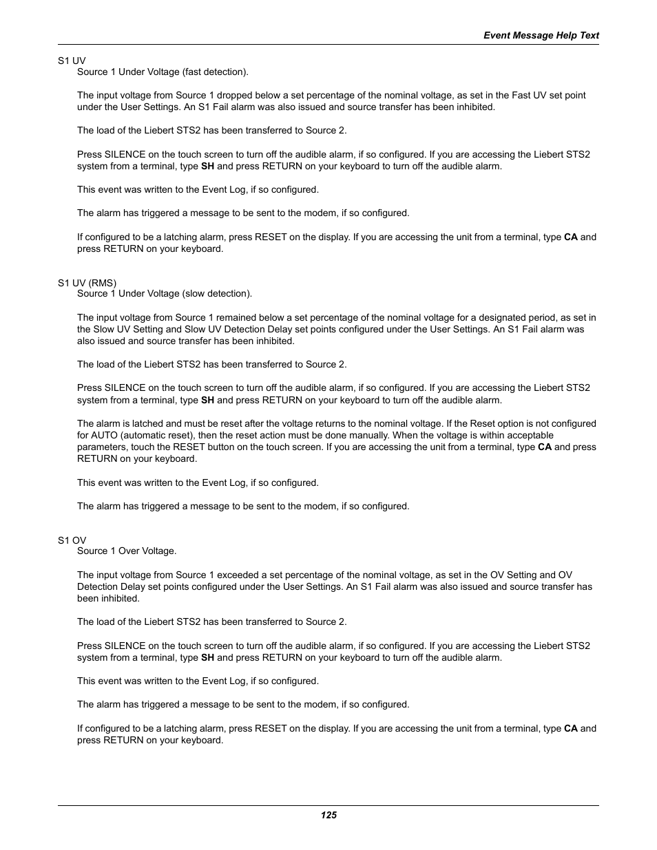 Emerson Liebert Static Transfer Switch User Manual | Page 133 / 152