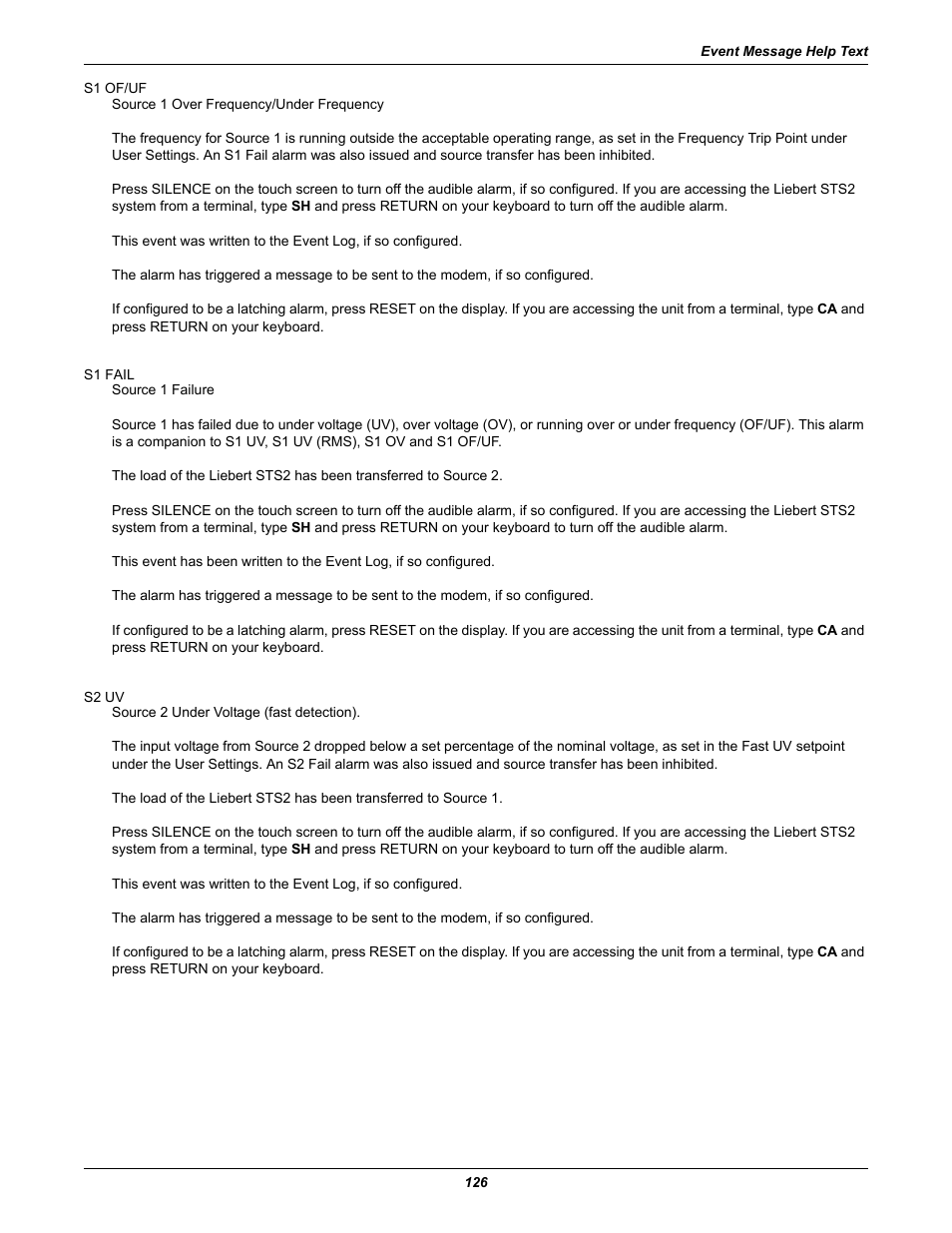 Emerson Liebert Static Transfer Switch User Manual | Page 134 / 152