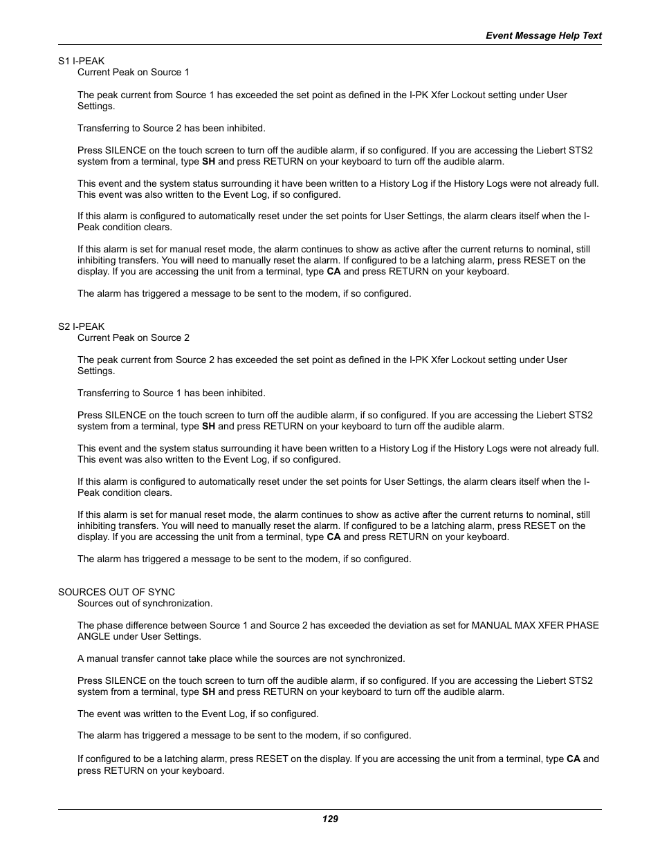 Emerson Liebert Static Transfer Switch User Manual | Page 137 / 152