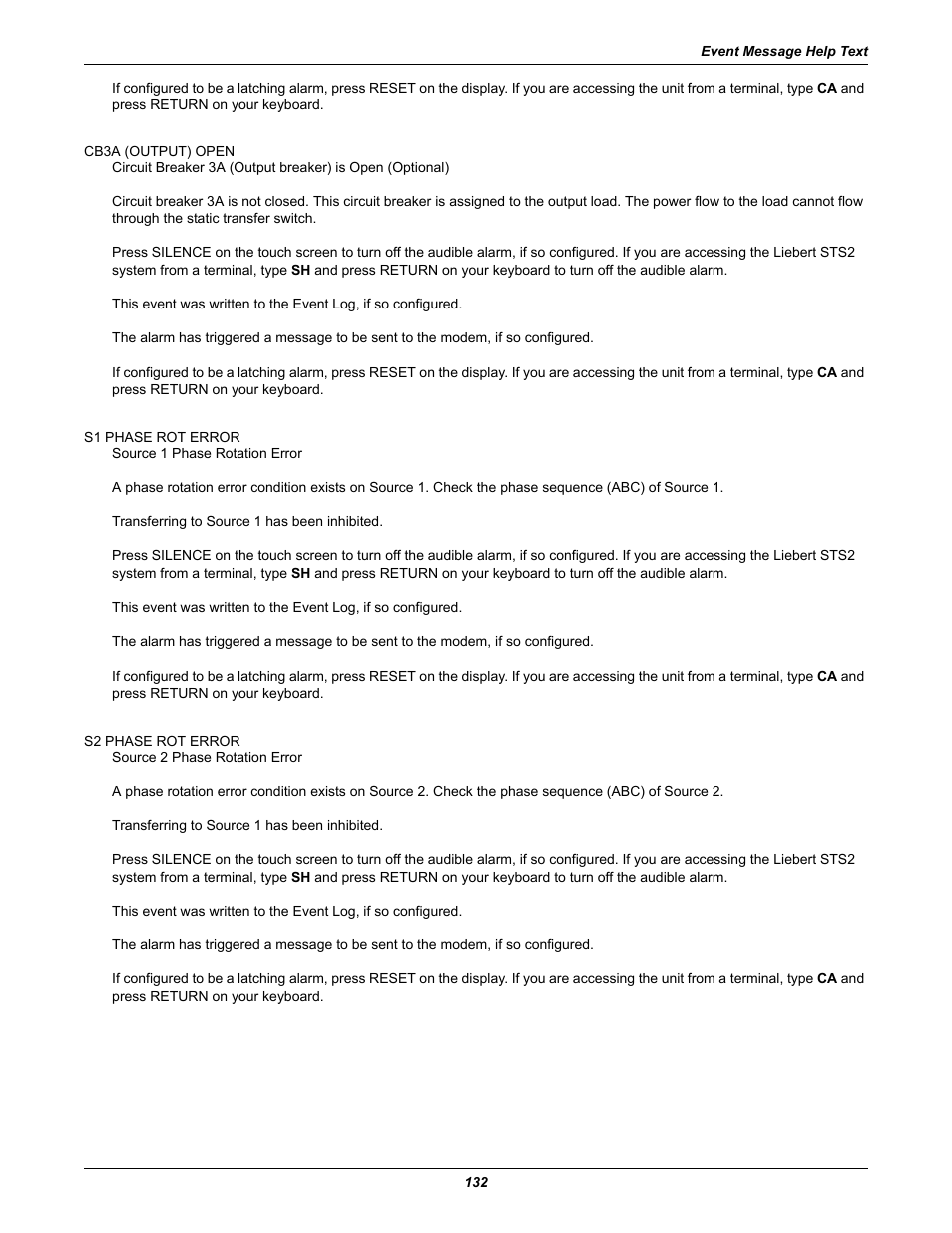 Emerson Liebert Static Transfer Switch User Manual | Page 140 / 152