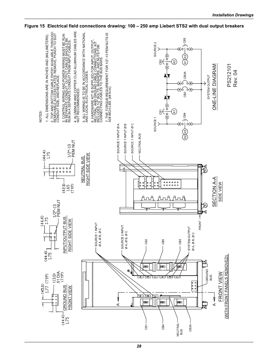 Output breakers | Emerson Liebert Static Transfer Switch User Manual | Page 36 / 152