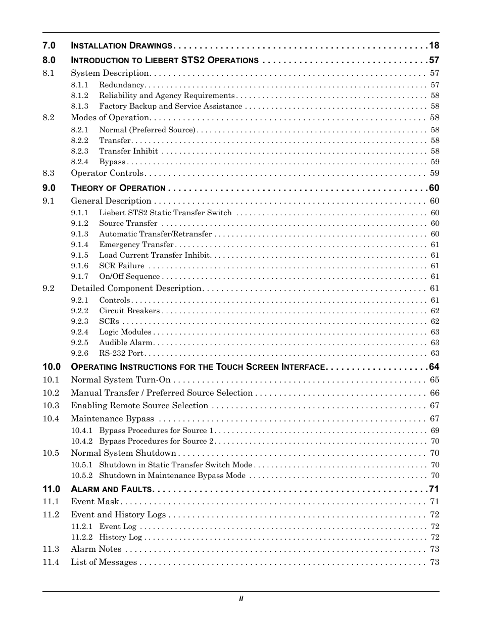 Emerson Liebert Static Transfer Switch User Manual | Page 4 / 152
