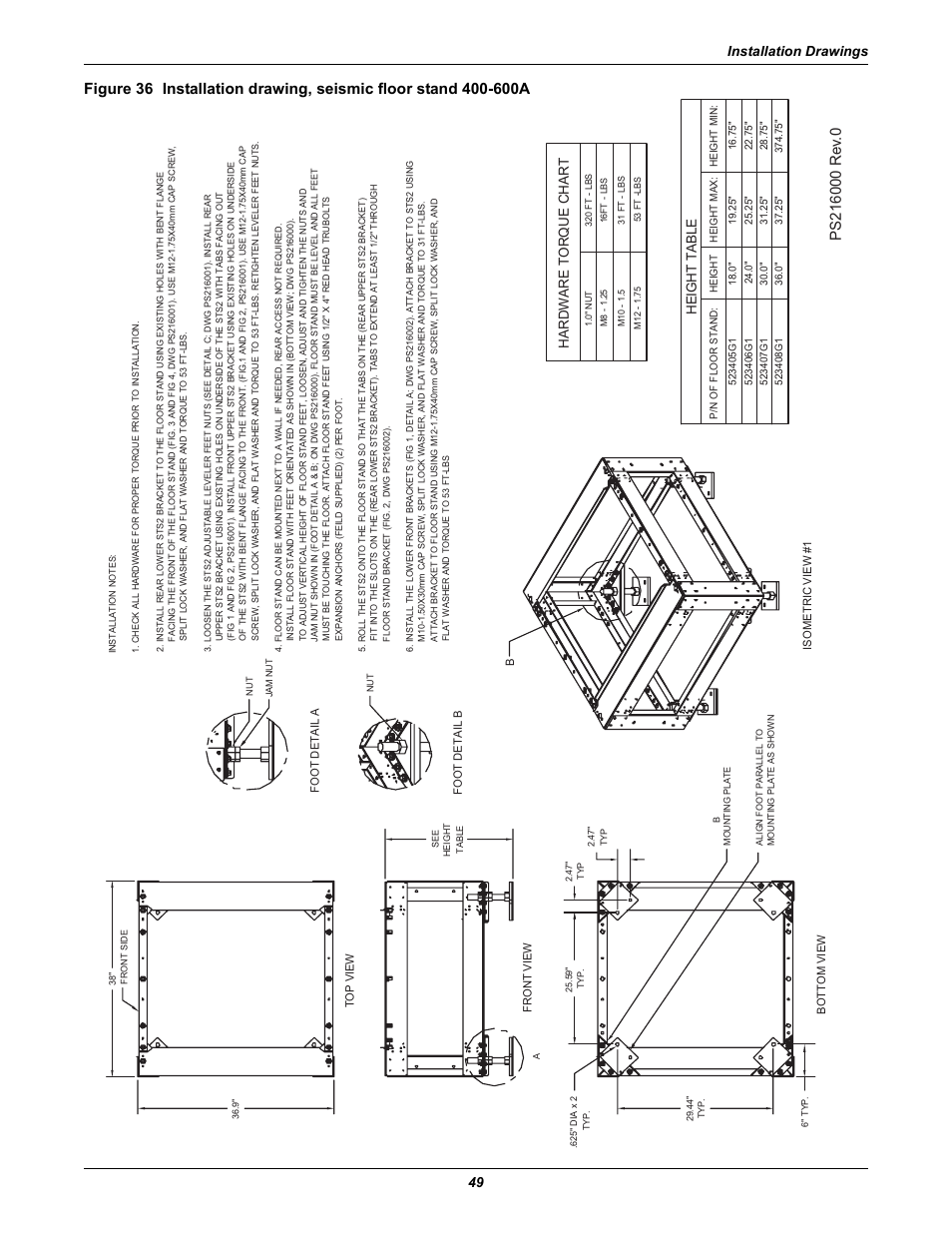Installation drawings 49 | Emerson Liebert Static Transfer Switch User Manual | Page 57 / 152