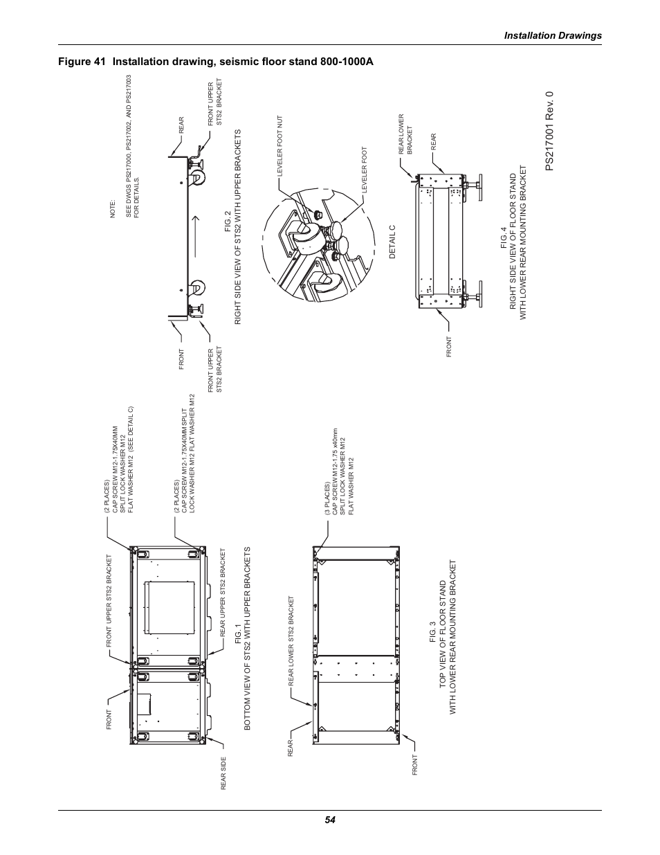 Installation drawings 54 | Emerson Liebert Static Transfer Switch User Manual | Page 62 / 152