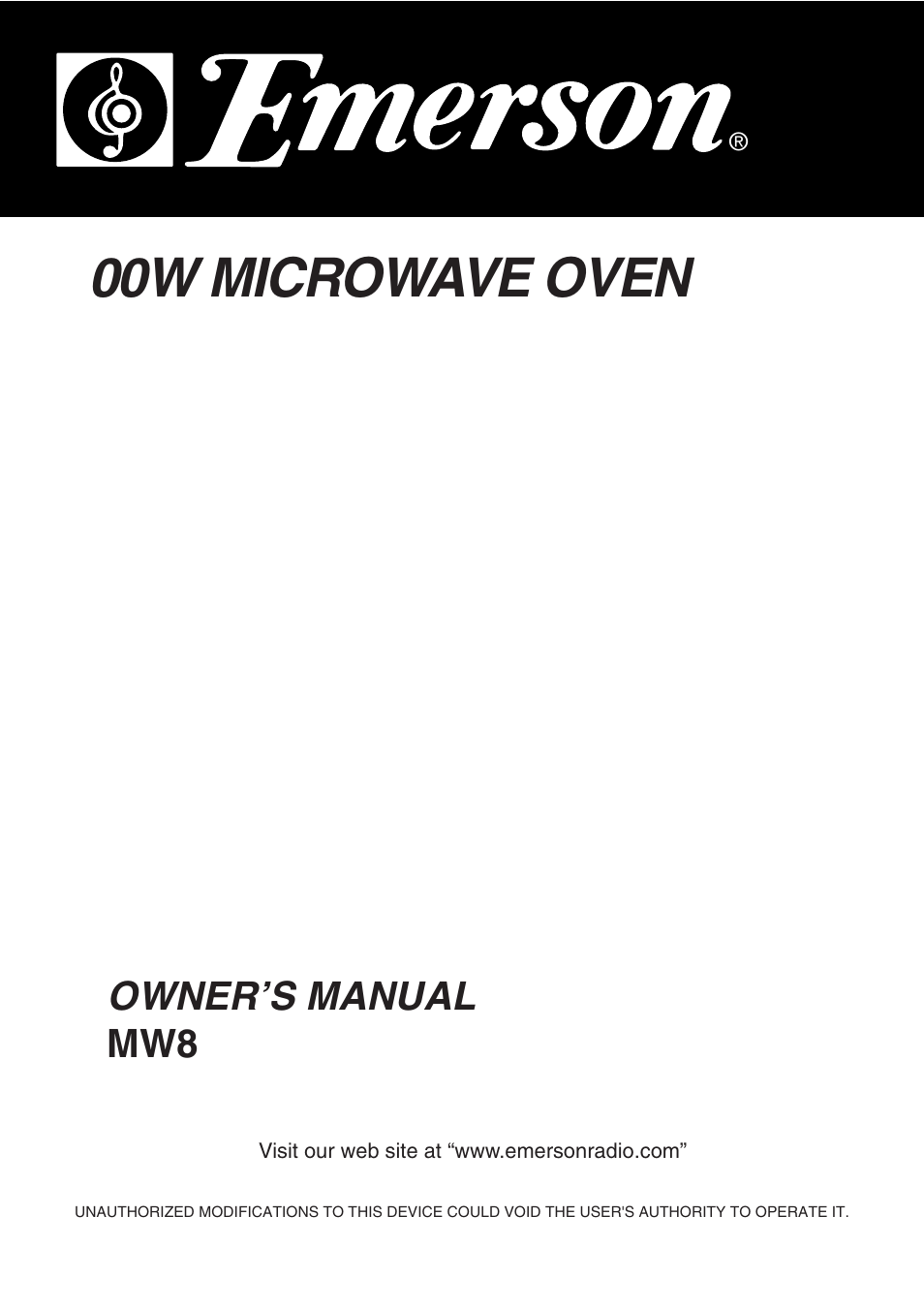 Emerson Radio MW8997W User Manual | 30 pages