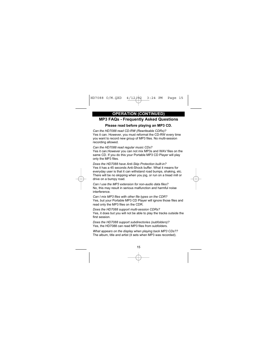 Emerson Radio HD7088 User Manual | Page 16 / 26