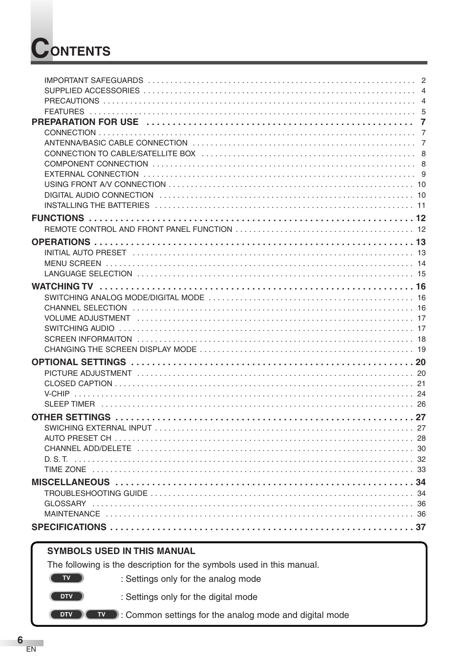 Ontents | Emerson EWFG2705 User Manual | Page 6 / 76
