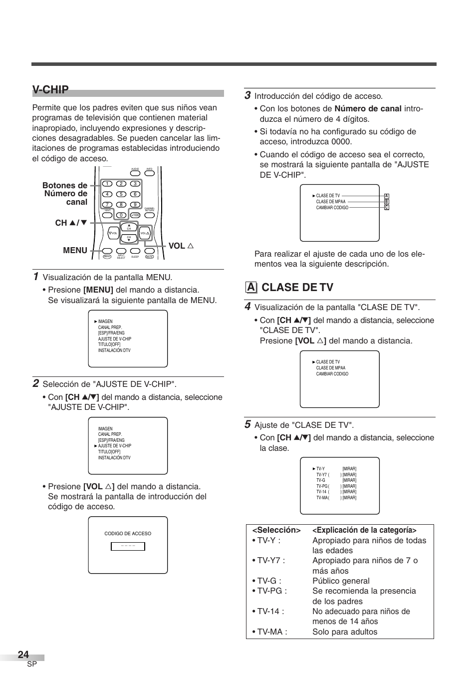 V-chip, A clase de tv | Emerson EWFG2705 User Manual | Page 62 / 76