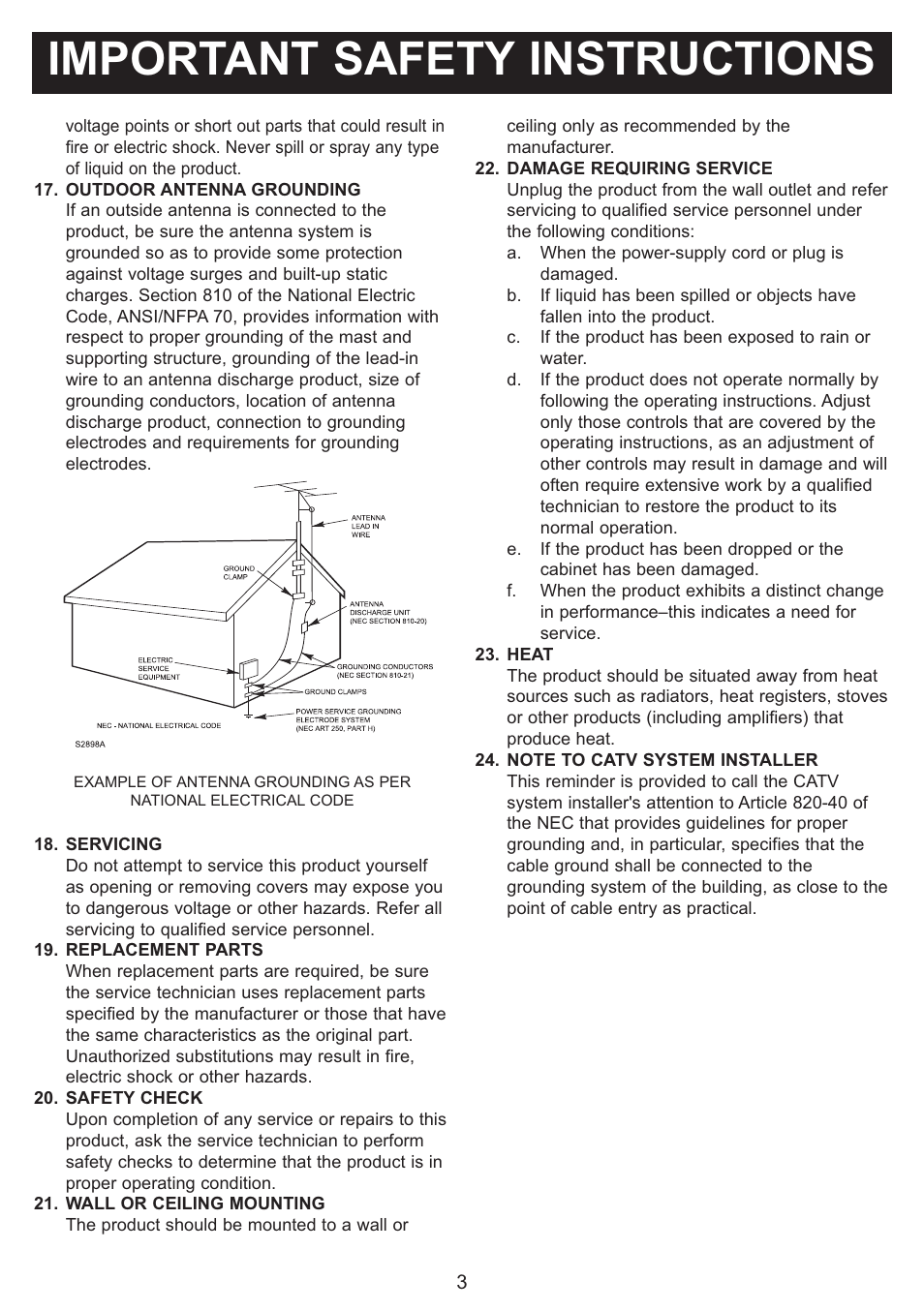 Important safety instructions | Emerson SB816 User Manual | Page 4 / 16