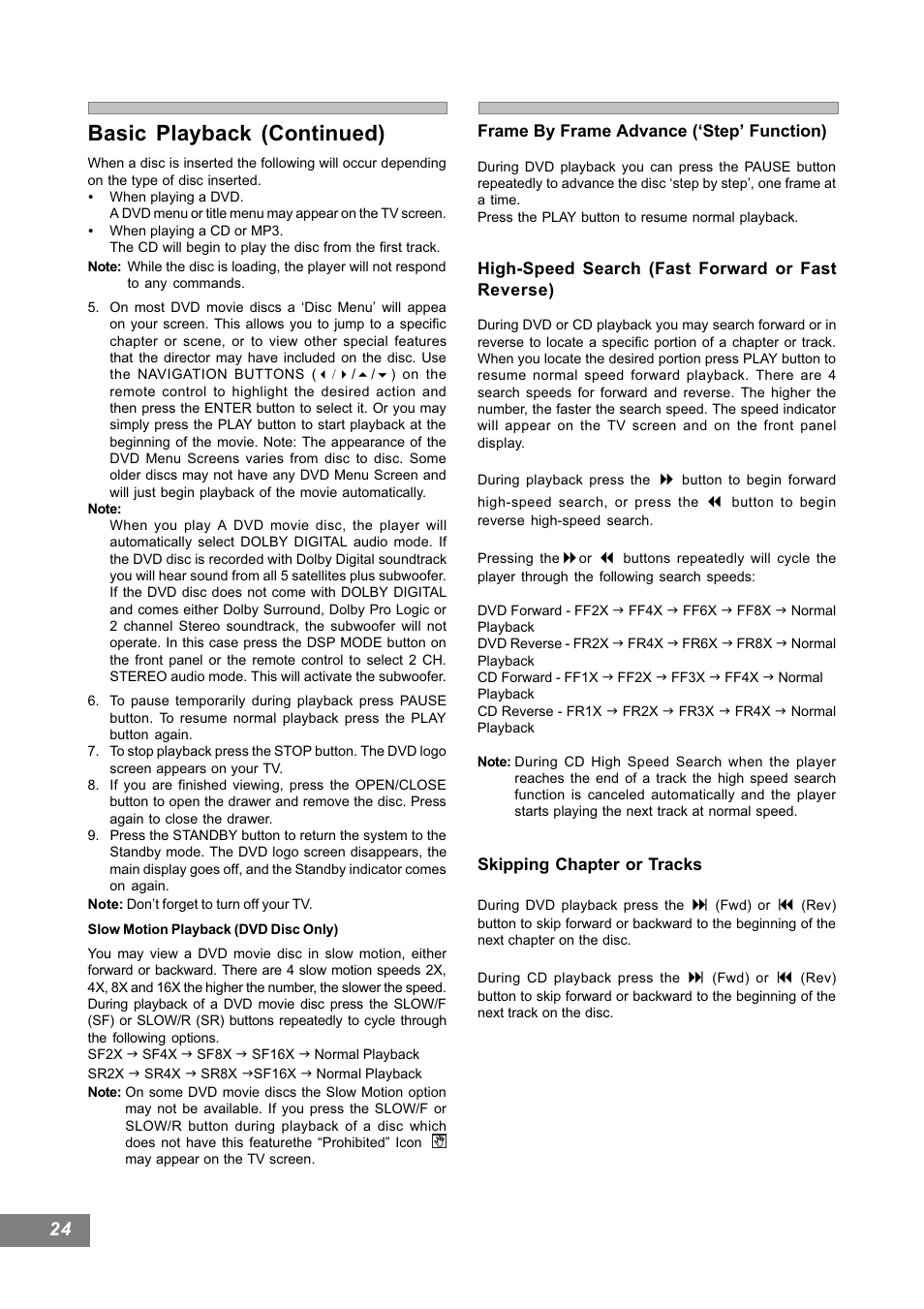 Basic playback (continued) | Emerson Radio AV101 User Manual | Page 25 / 50