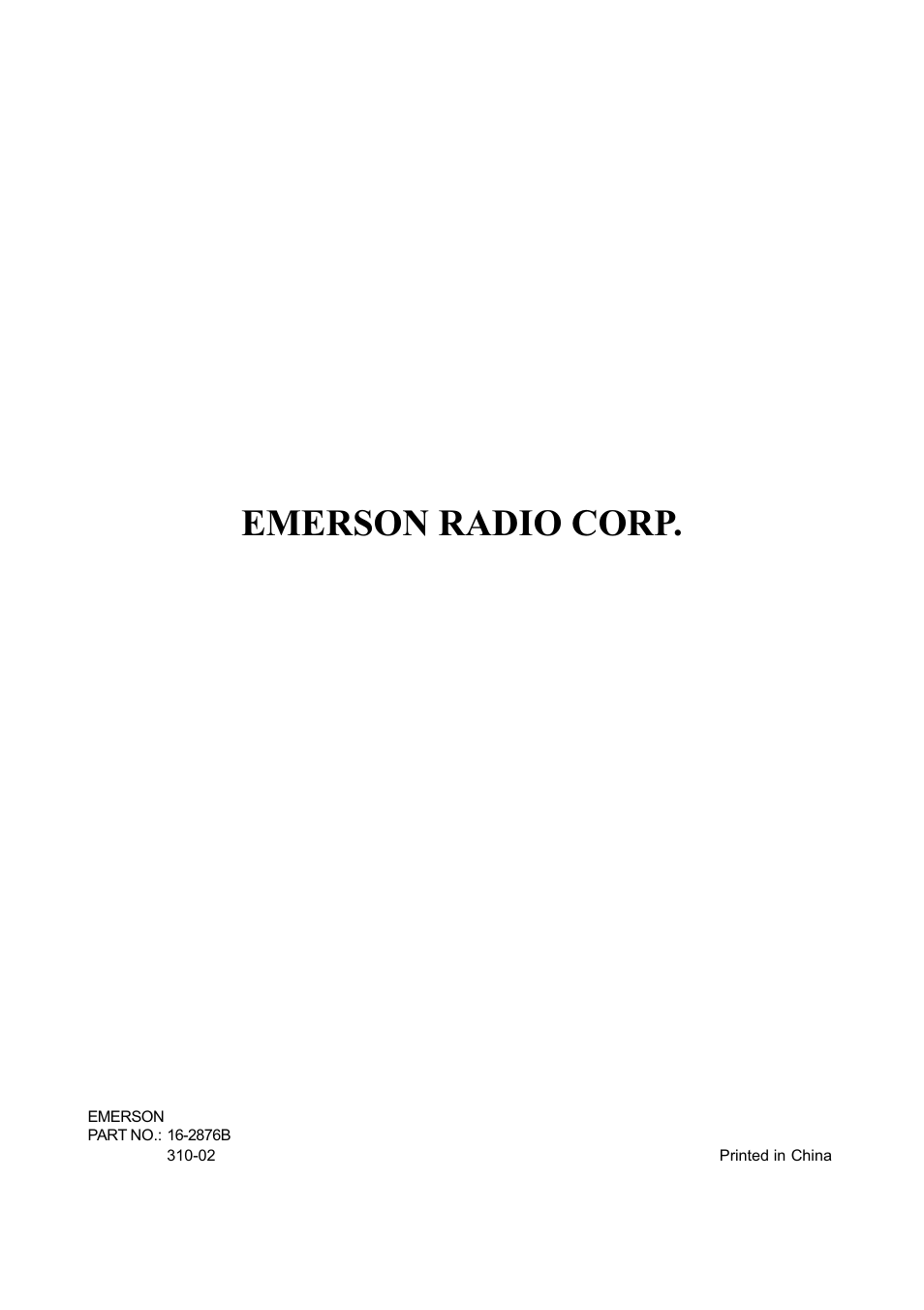 Emerson radio corp | Emerson Radio AV101 User Manual | Page 50 / 50