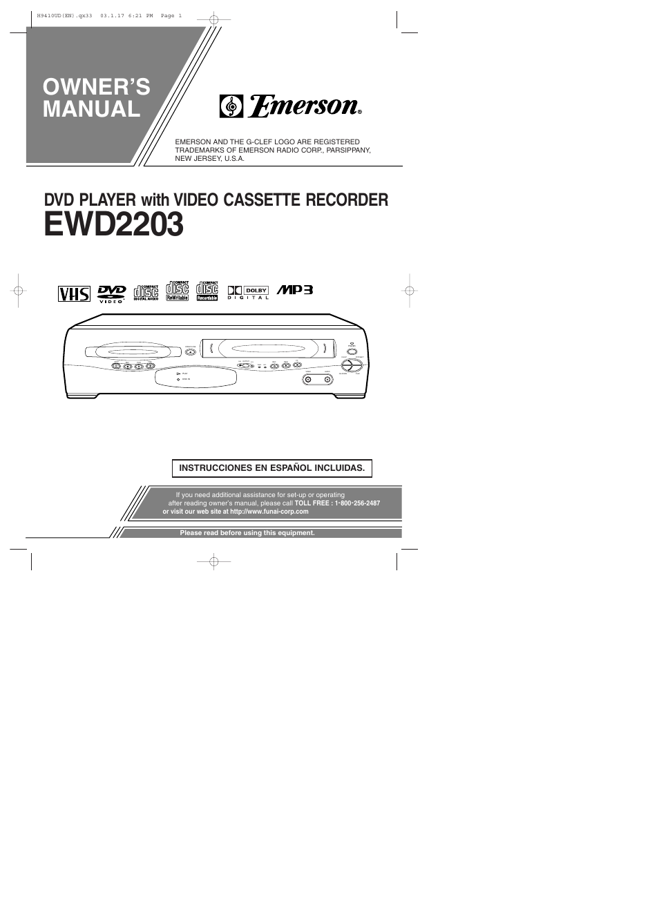 Emerson EWD2203 User Manual | 44 pages