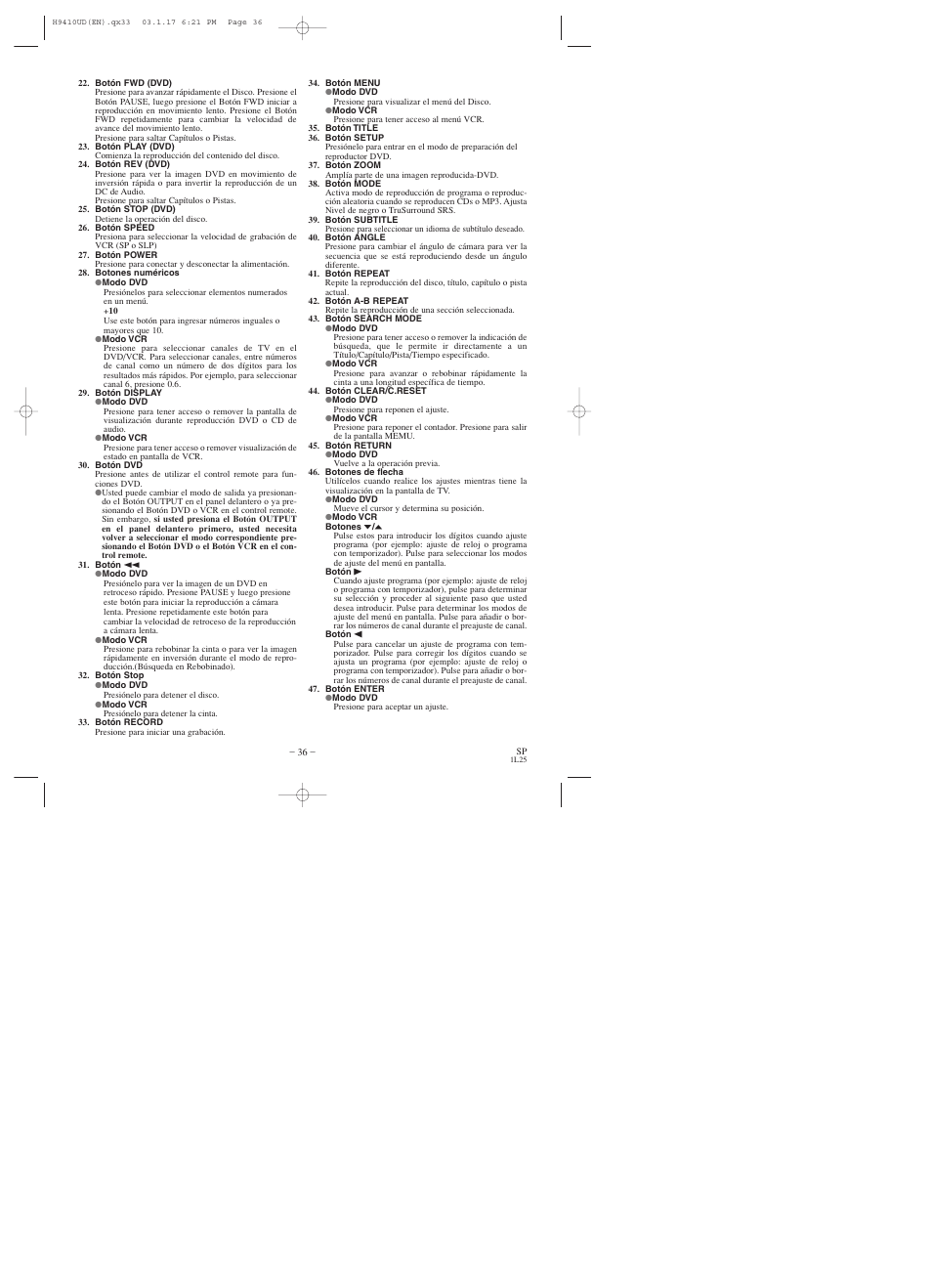 Emerson EWD2203 User Manual | Page 36 / 44