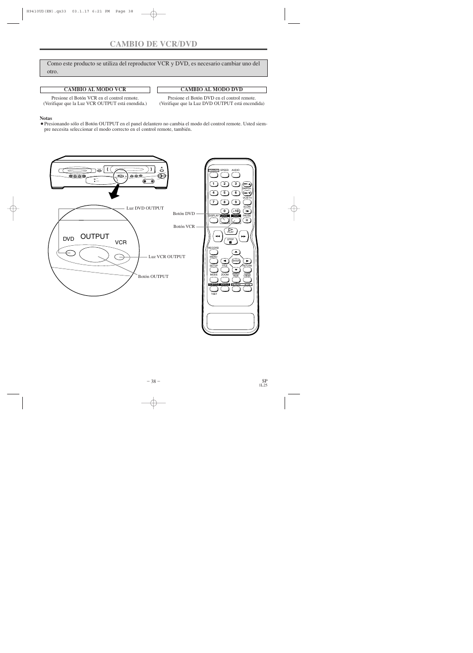 Cambio de vcr/dvd | Emerson EWD2203 User Manual | Page 38 / 44