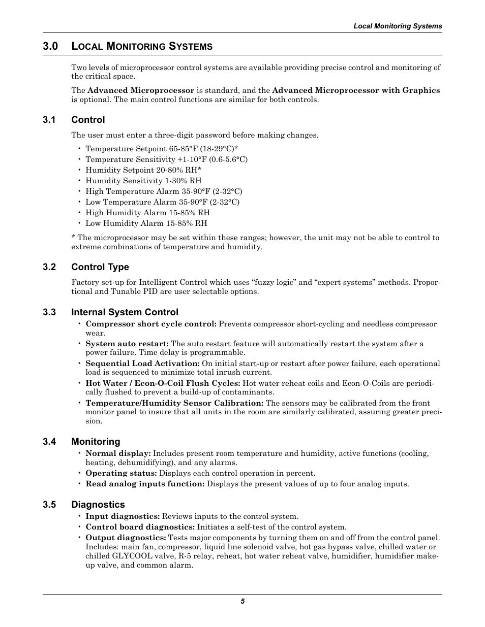 0 local monitoring systems, 1 control, 2 control type | 3 internal system control, 4 monitoring, 5 diagnostics, Ocal, Onitoring, Ystems, Control | Emerson Liebert Challenger ITR User Manual | Page 13 / 74