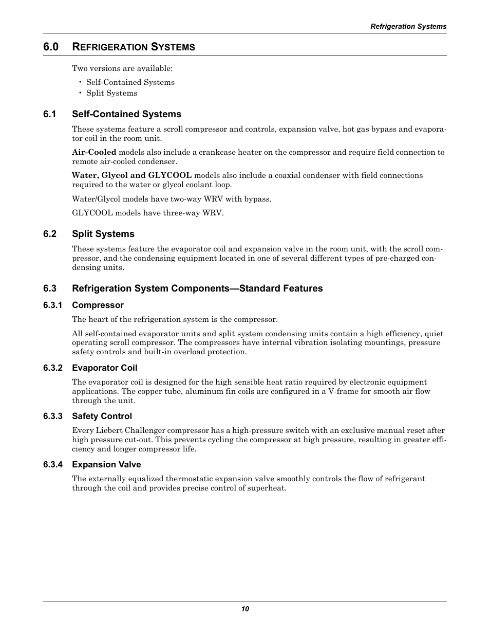 0 refrigeration systems, 1 self-contained systems, 2 split systems | 1 compressor, 2 evaporator coil, 3 safety control, 4 expansion valve, Efrigeration, Ystems, Self-contained systems | Emerson Liebert Challenger ITR User Manual | Page 18 / 74