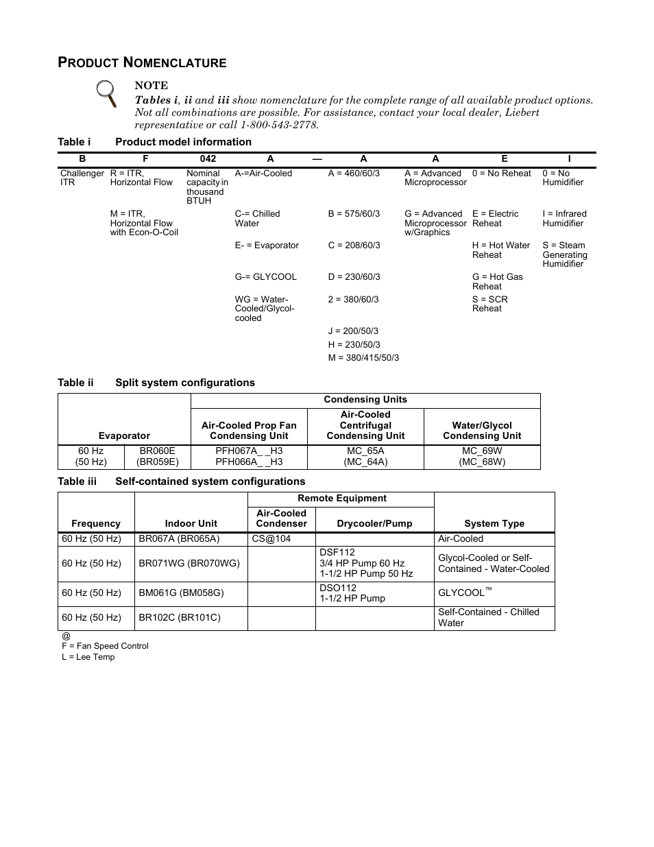 Product nomenclature | Emerson Liebert Challenger ITR User Manual | Page 2 / 74
