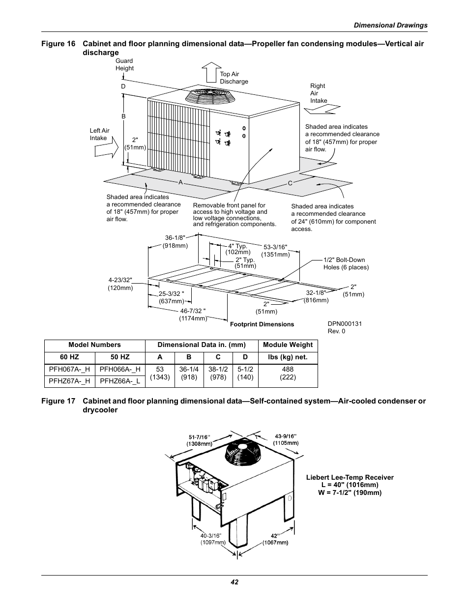 Modules—vertical air discharge, Condenser or drycooler | Emerson Liebert Challenger ITR User Manual | Page 50 / 74