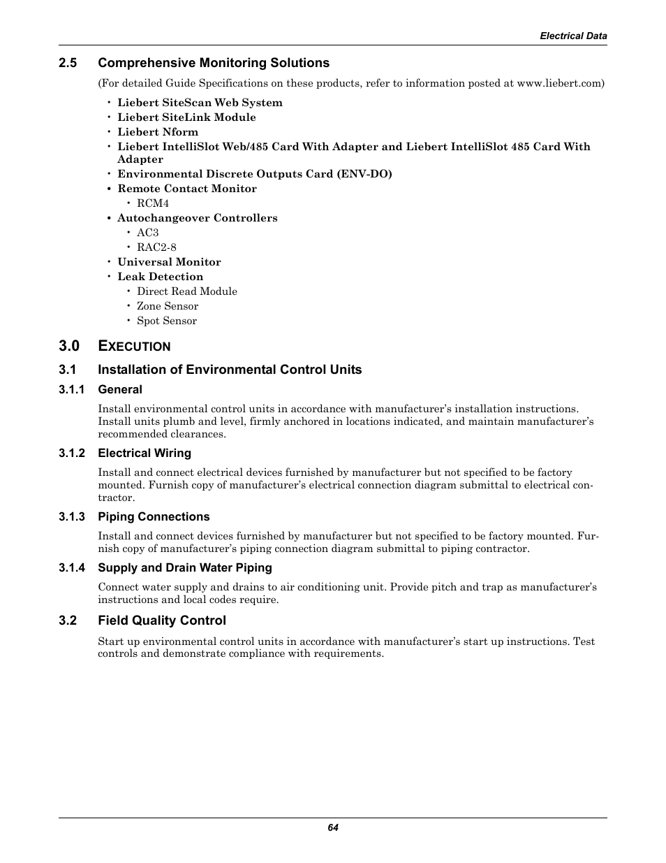 0 execution | Emerson Liebert Challenger ITR User Manual | Page 72 / 74