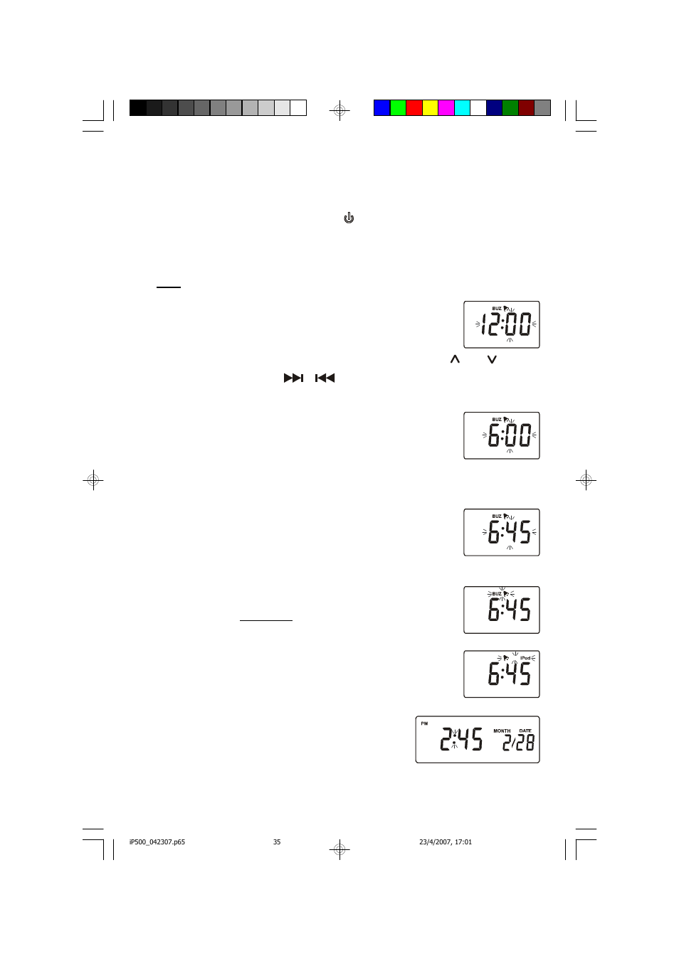 Alarm, snooze, and sleep to music functions | Emerson Radio iP500 User Manual | Page 36 / 44